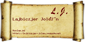 Lajbiczjer Jolán névjegykártya